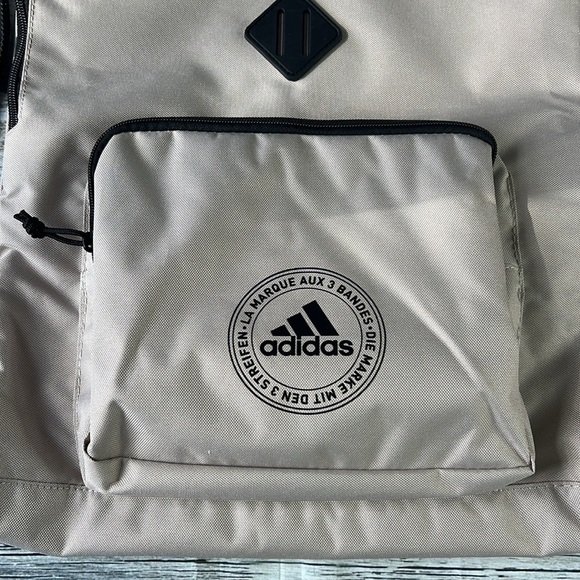 Adidas Classic 3S 2 Sackpack Wonder Beige / Black #5156943 *NEW* Backpack Gym - Picture 7 of 10